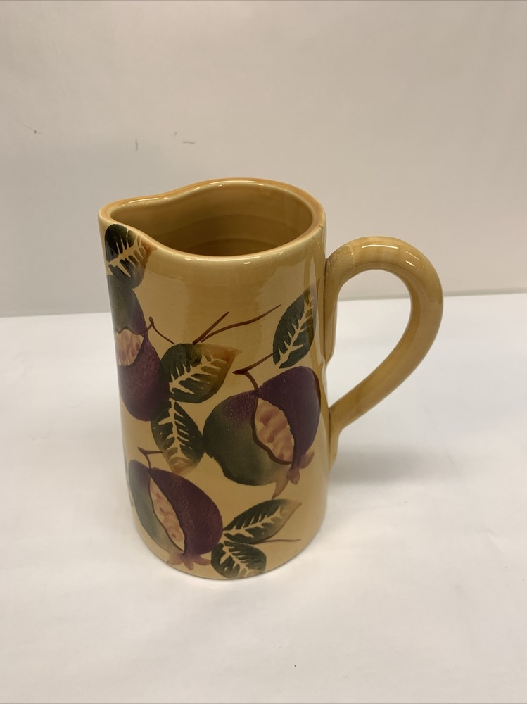 Pier 1 Fall Fruit Pitcher Italy Stoneware Handpainted 52 Oz