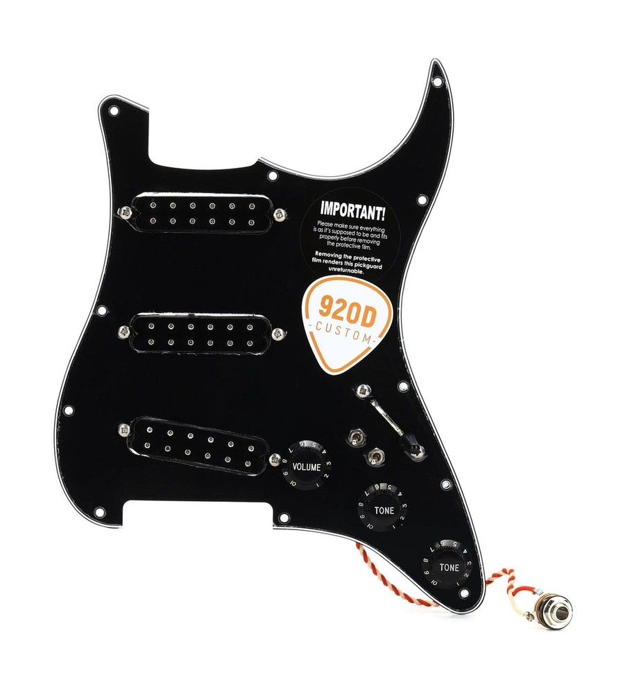 920D Custom Stratocaster Polyphonic Loaded Pickguard - Black