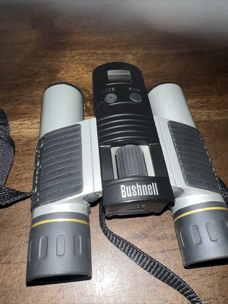 Bushnell Binoculars 12x25 With Case And Built In Camera (Untested)