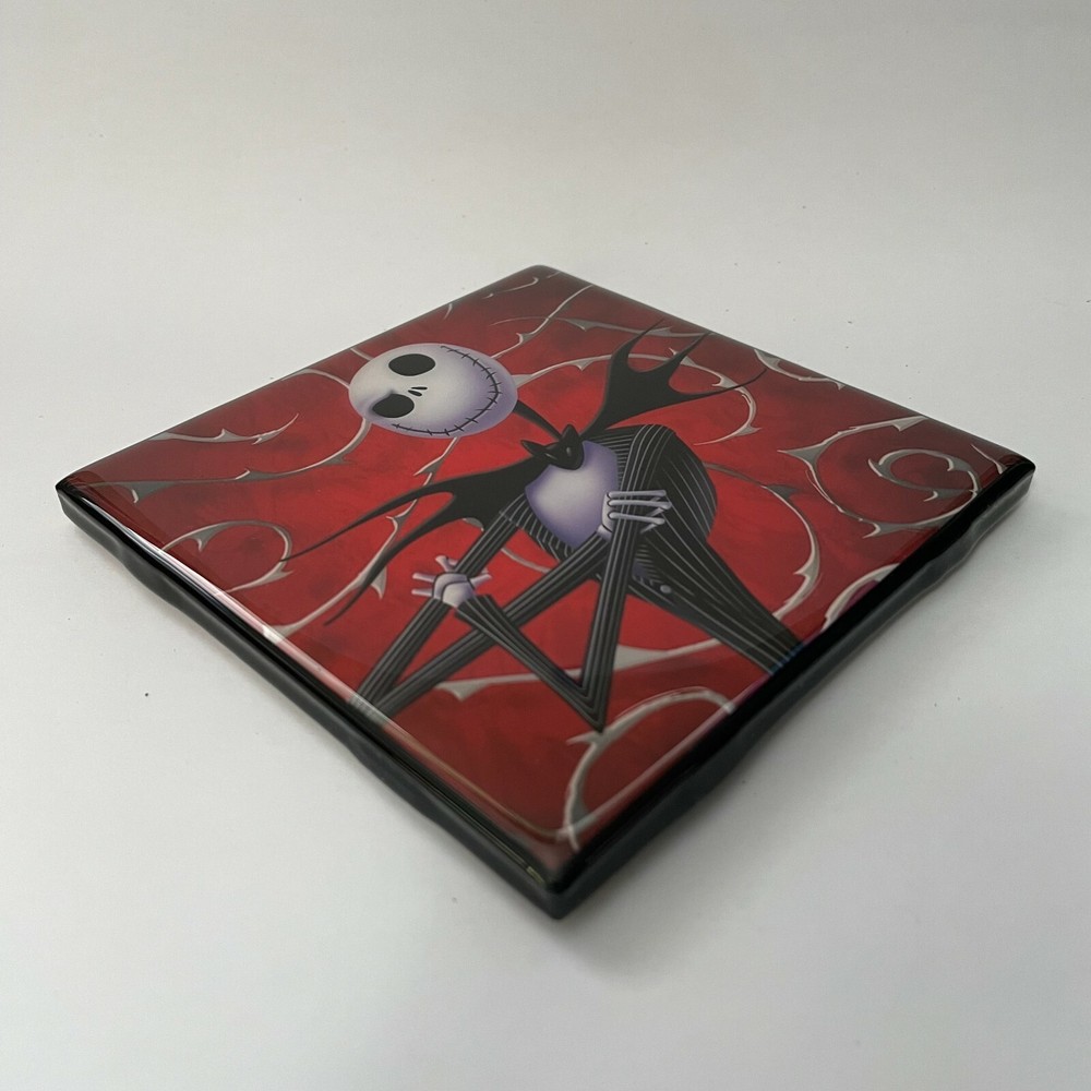 JACK SKELLINGTON Coaster Nightmare Before Christmas Custom Ceramic Tile Red