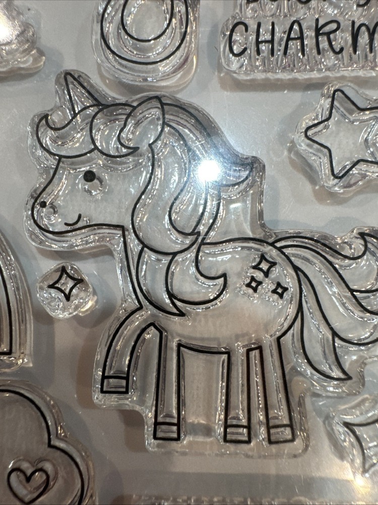 Doodlebug Rainbows And Unicorns Stamp Set NIP