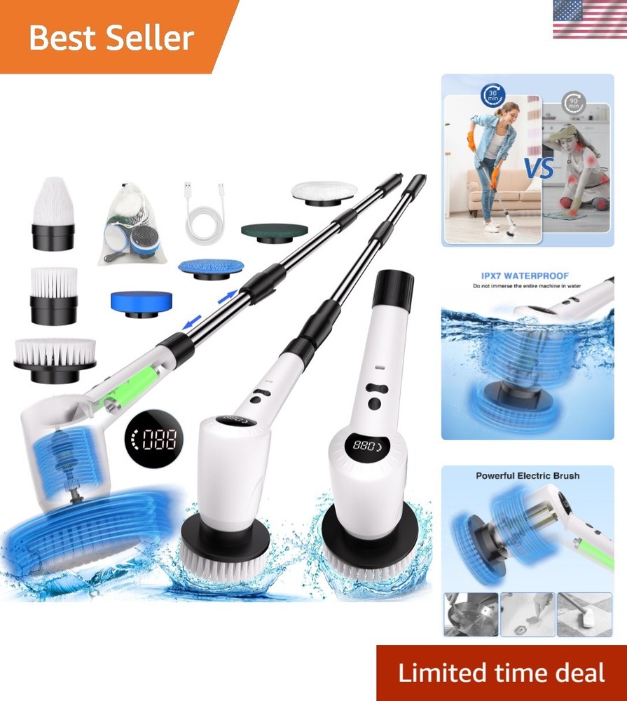 Electric Spin Scrubber with 3 Speed & Ergonomic Design for Easy Cleaning