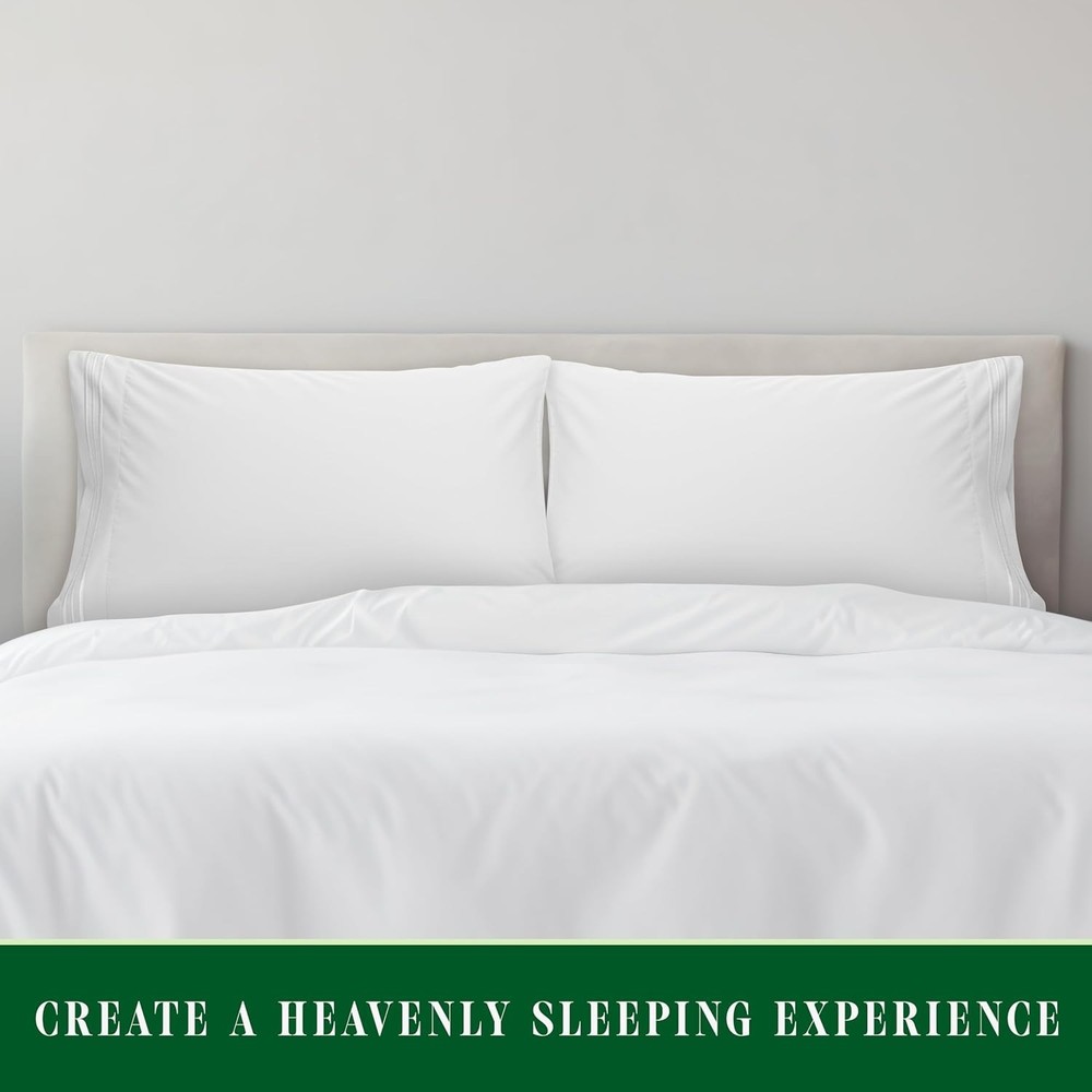 Ultra-Soft Standard/Queen Pillowcases - 2-Piece 1500 Thread Count Set, White