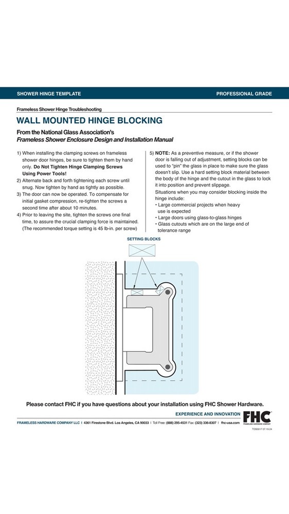 Preston Adjustable Wall Mount Hinge Adjustable Full Back Plate - Matte Black
