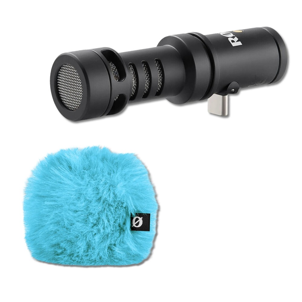 Rode VideoMic Me-C+ USB Microphone with Rode WS9 Blue Windshield