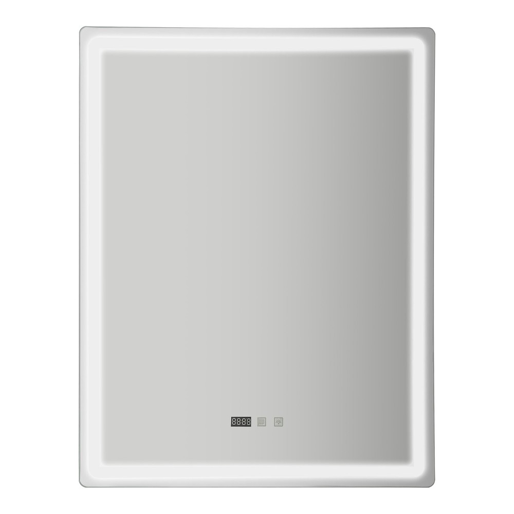 LED Dimmable Anti-Fog Bathroom Mirror with Light and Time Display