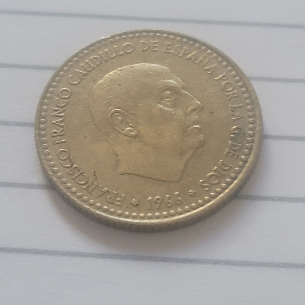 1966 SPAIN 1 PESATA COIN ( AU)