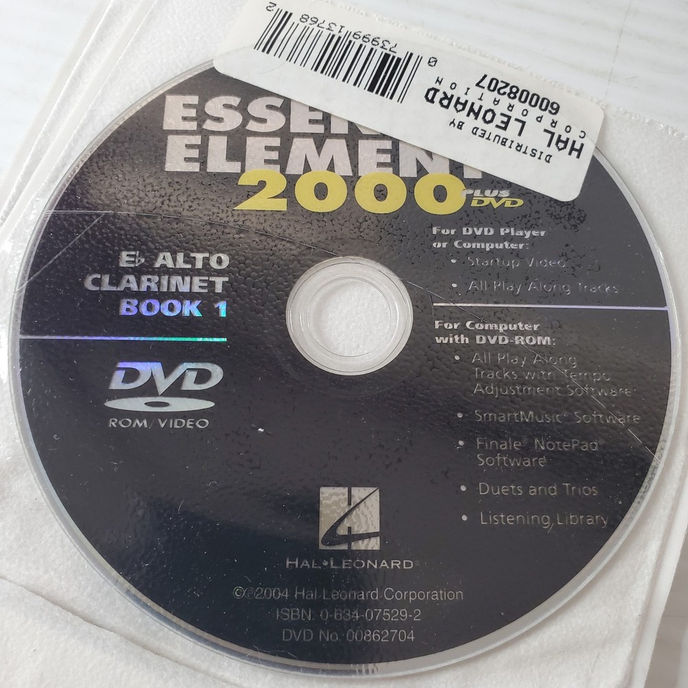 Essential Elements 2000 Plus DVD & CD Eb Alto Clarinet 2 Disc Set For Book 1
