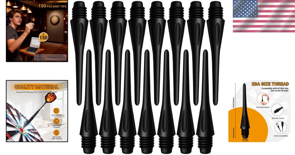 150-Pack Soft Tip Dart Points - 2BA Thread Accessories for All Players