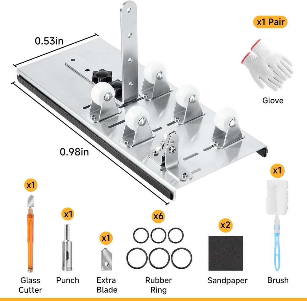 Adjustable Glass Bottle Cutter with 5 Support Wheels - Creativity Awaits!