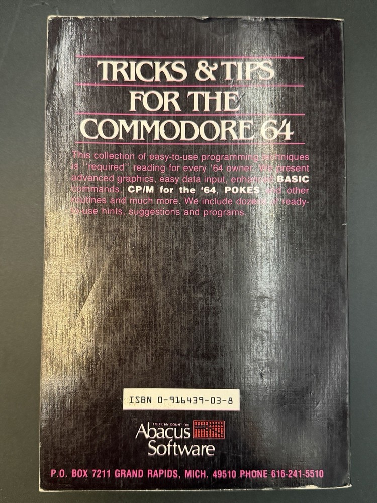 Tips & Tricks For The Commodore 64 Book 1984 Abacus Software