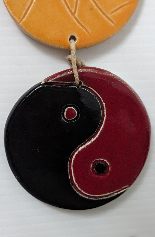 Original Handcrafted Ceramic Disc Wall Hangings -Set of 2