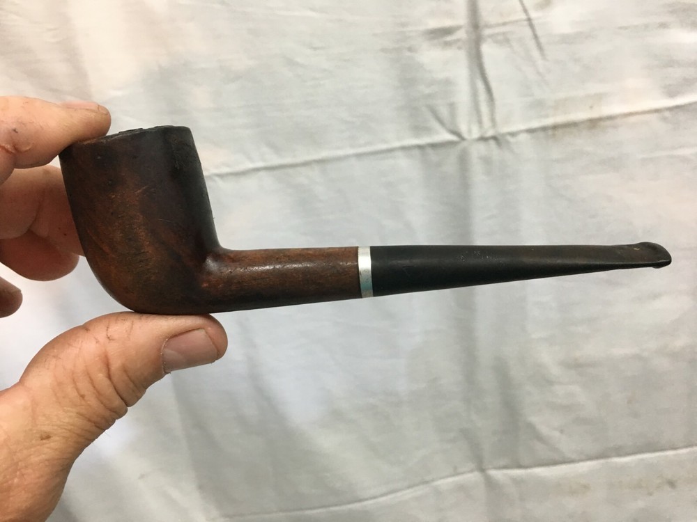 Vintage Hesson Guard Silver Line Dublin Style Smoking Pipe 6in