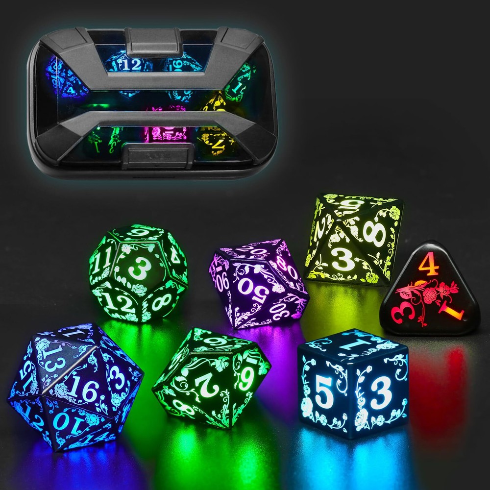 FONVGOGO Light up LED Dice Set D and D Rechargeable for Dungeons and Dragons ...