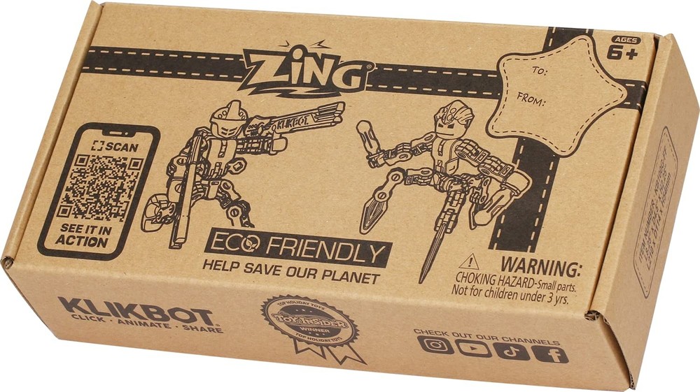 Zing Klikbot, Complete Set of 4 Poseable 4 Piece Assortment, Multi Color