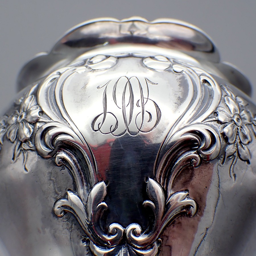 Ornate Tea Caddy Gorham Sterling Silver Mono EKF 1905