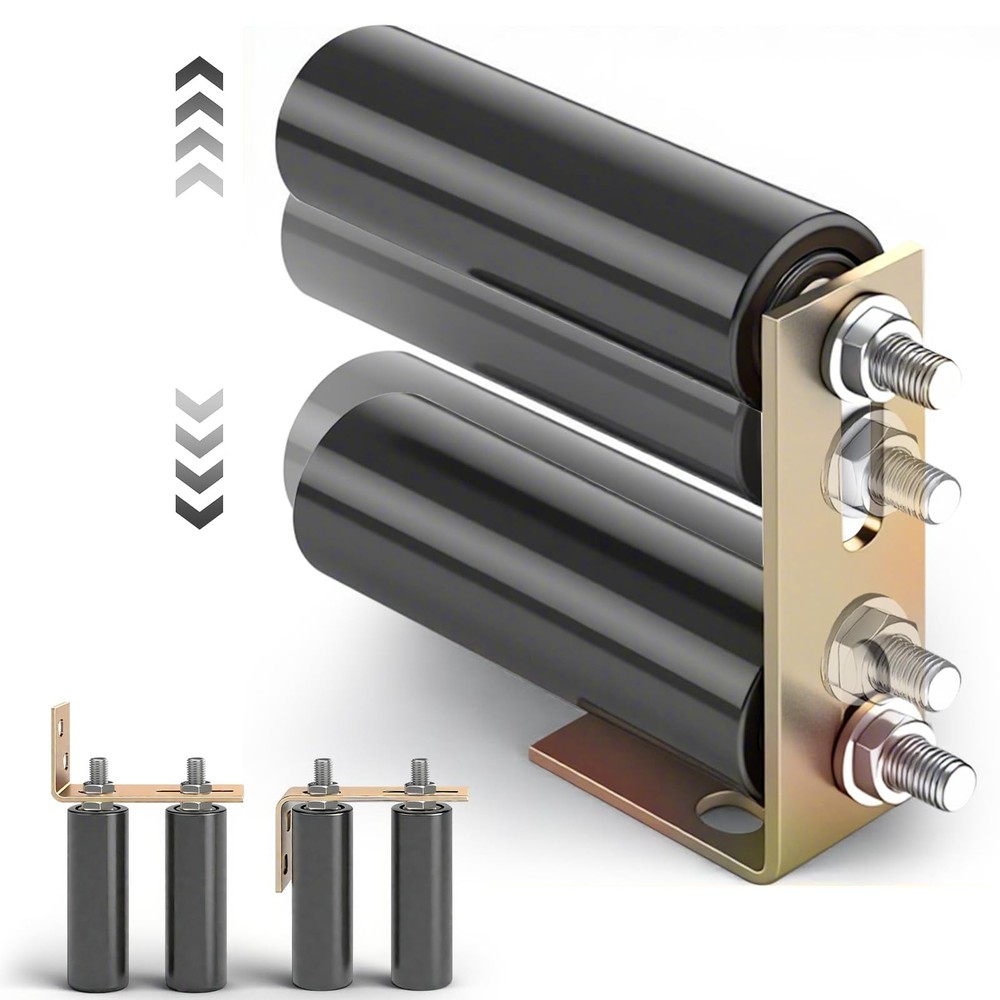 6" Slide Gate Guide Roller with L-Bracket, Adjustable Width 2.4", UHMW Nylon ...