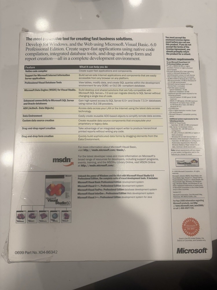 Microsoft Visual Basic 6.0 Professional 6 Upgrade