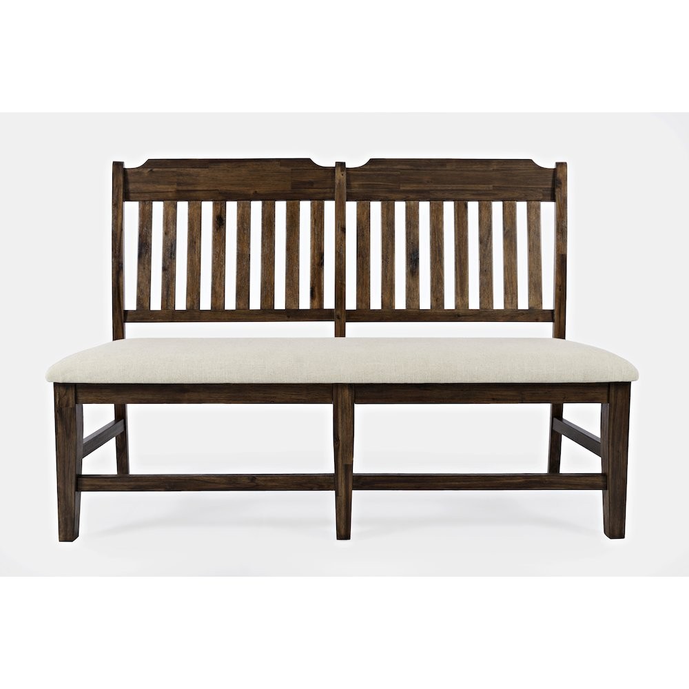 Bakersfield Mission Style  57'' Solid Acacia Upholstered Dining Bench