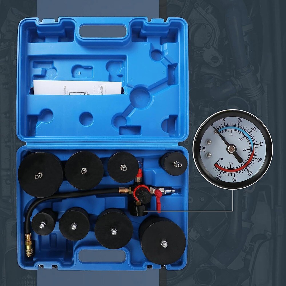 Turbo System Leakage Tester Kit Adapters 35-90mm Engine Leak Cooling System Hose