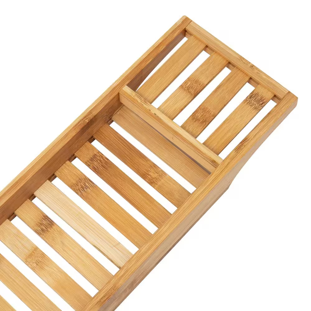 Freestanding Bathtub Caddy Tray in Bamboo