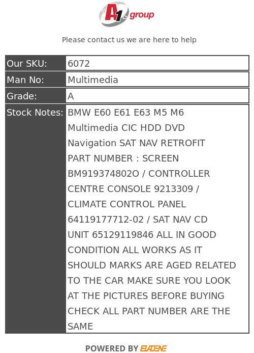 BMW 5-SERIES E60 E61 CONTROLLER/CLIMATE CONTROL/SAT NAV CD 2004-2010 Multimedia