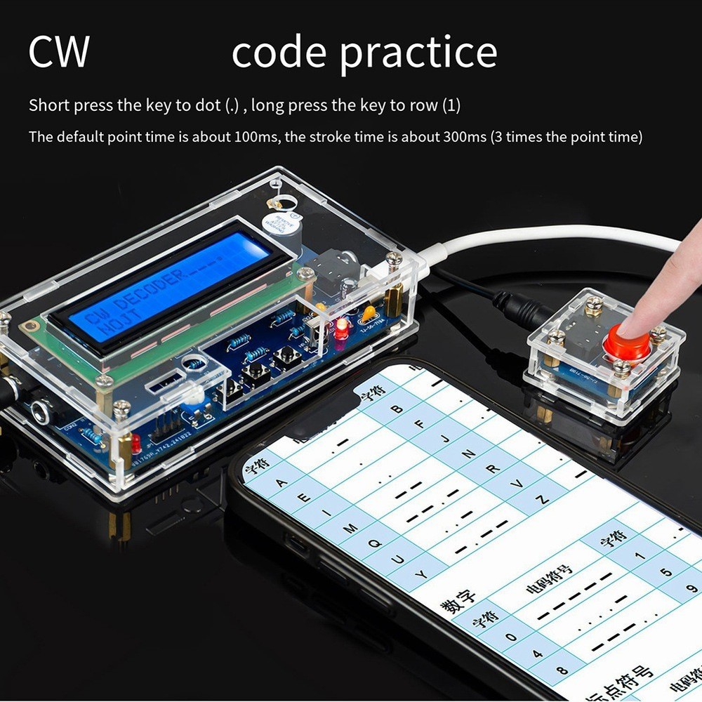 Upgrade CW Morse Code Infrared Decoder Electronic DIY Production Kit Wis6878