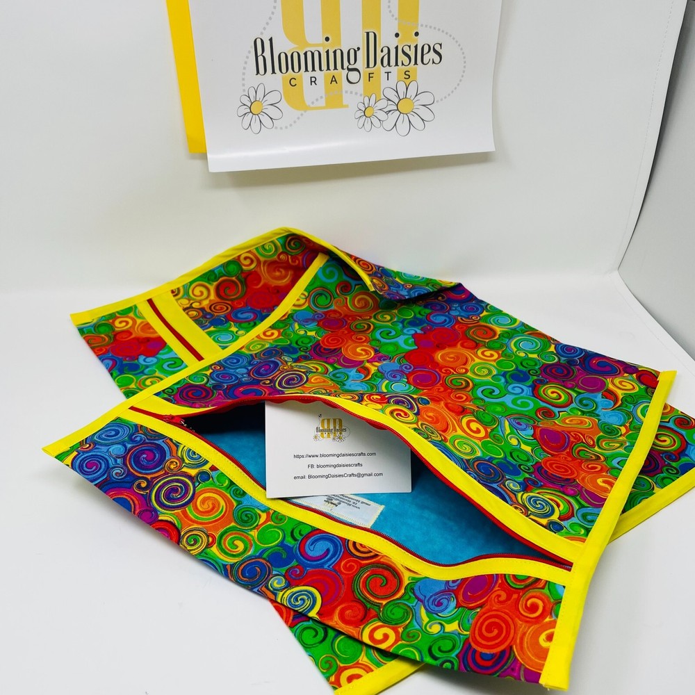 Psychedelic Rainbow Basic Color Swirls - Q-Snap Project Bag Stitch/Needlecraft