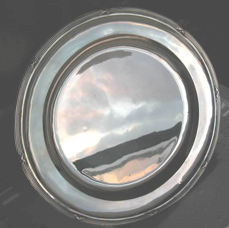 AUSTRO HUNGARIAN ANTIQUE FINE SOLID SILVER ROUND TRAY