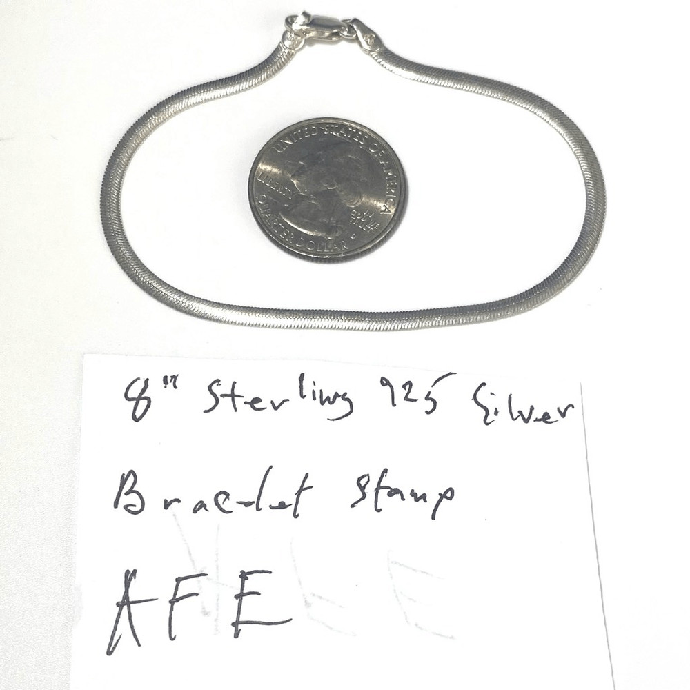 AFE# Sterling 925 Silver 8” Bracelet
