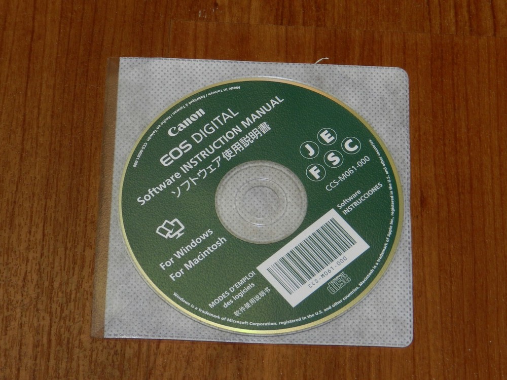 Genuine Canon EOS REBEL Digital Software Instruction Manual Disk - CCS-M061-000