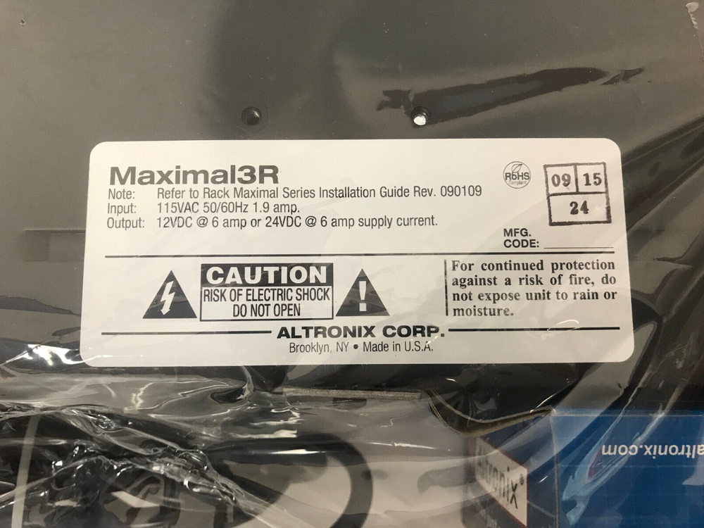 ALTRONIX MAXIMAL3R REACK MOUNT ACCESS POWER CONTROLLER W/POWER SUPPLY OPEN BOX
