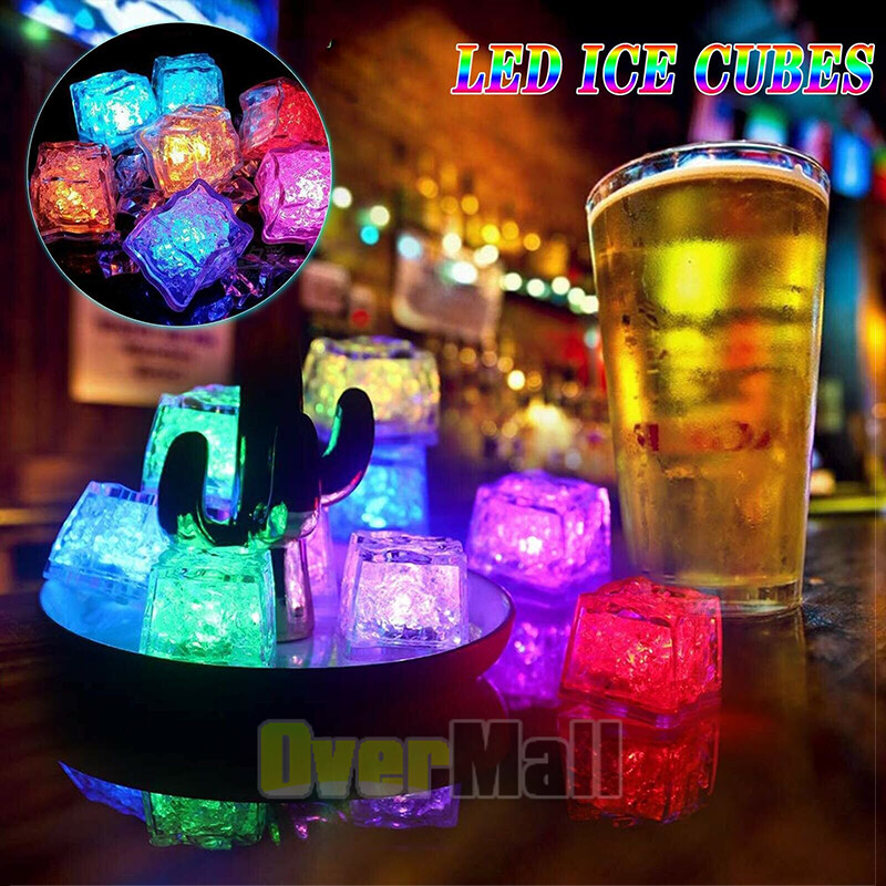 Light Up Ice Cubes Bulk, 12-48 PCS Led Ice Cubes for Drinks with Changing Lights