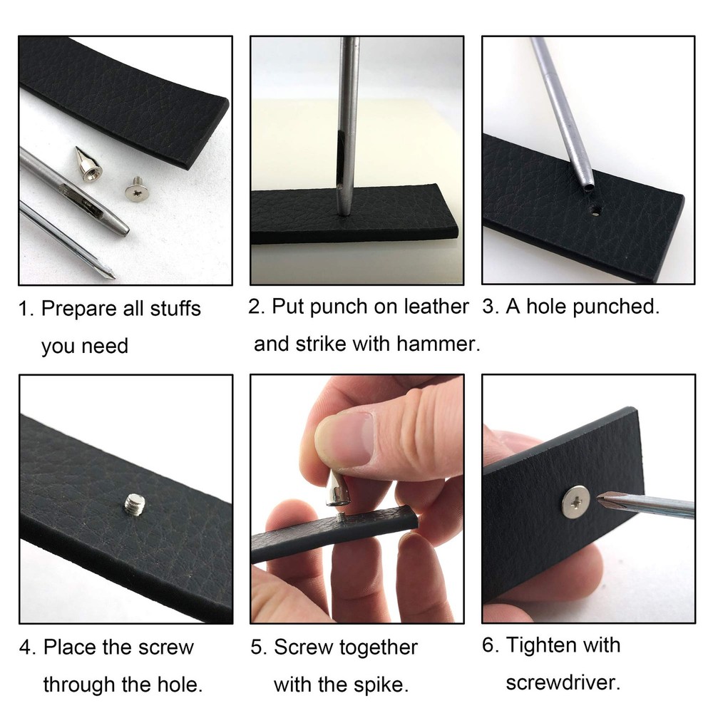 70 Sets Mixed Shape Spikes and Studs Assorted Sizes Bullet Tree Studs and Spi...