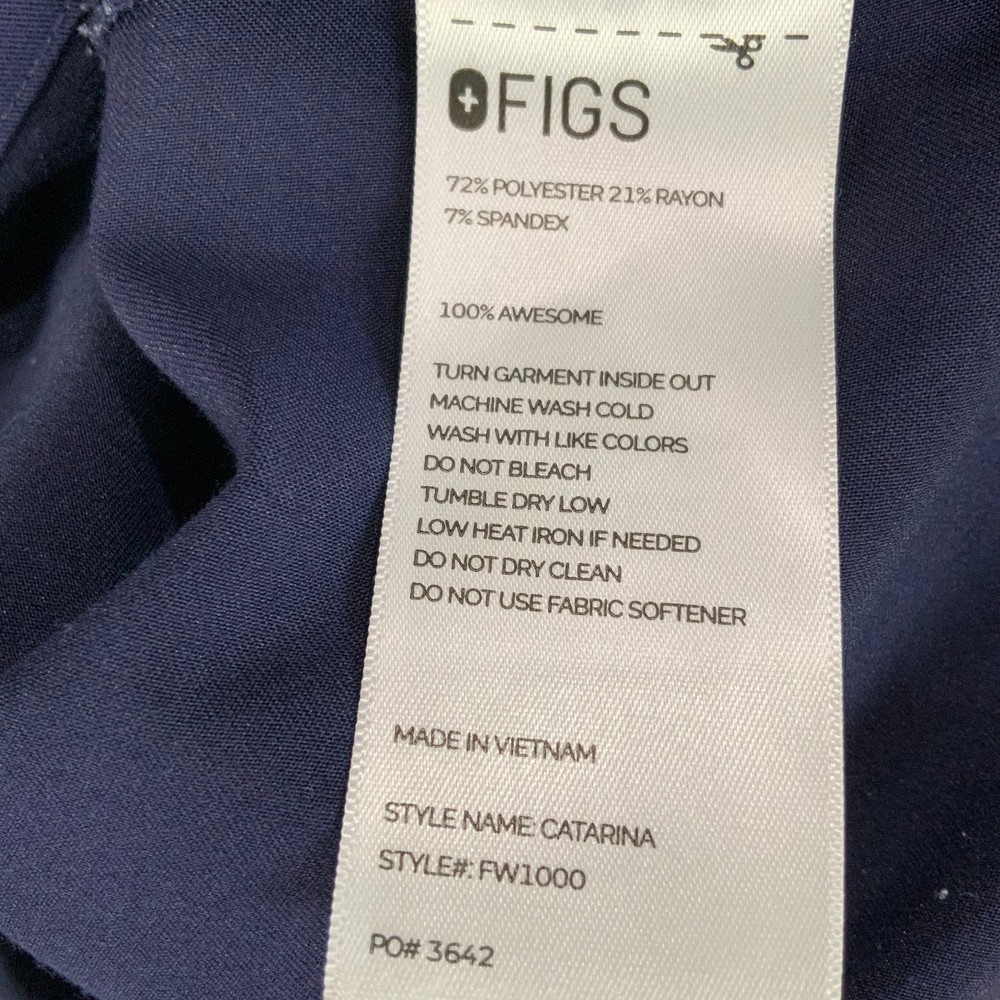 Figs Technical Collection Blue Short Sleeve V-Neck Pullover Scrub Top Size XXL
