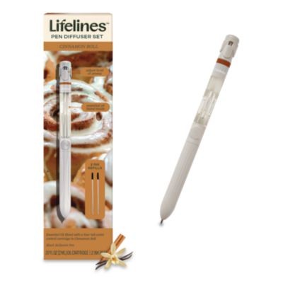 Lifelines LL123122 Essential Oil Blends Pen Diffuser, Cinnamon Roll Scent, White