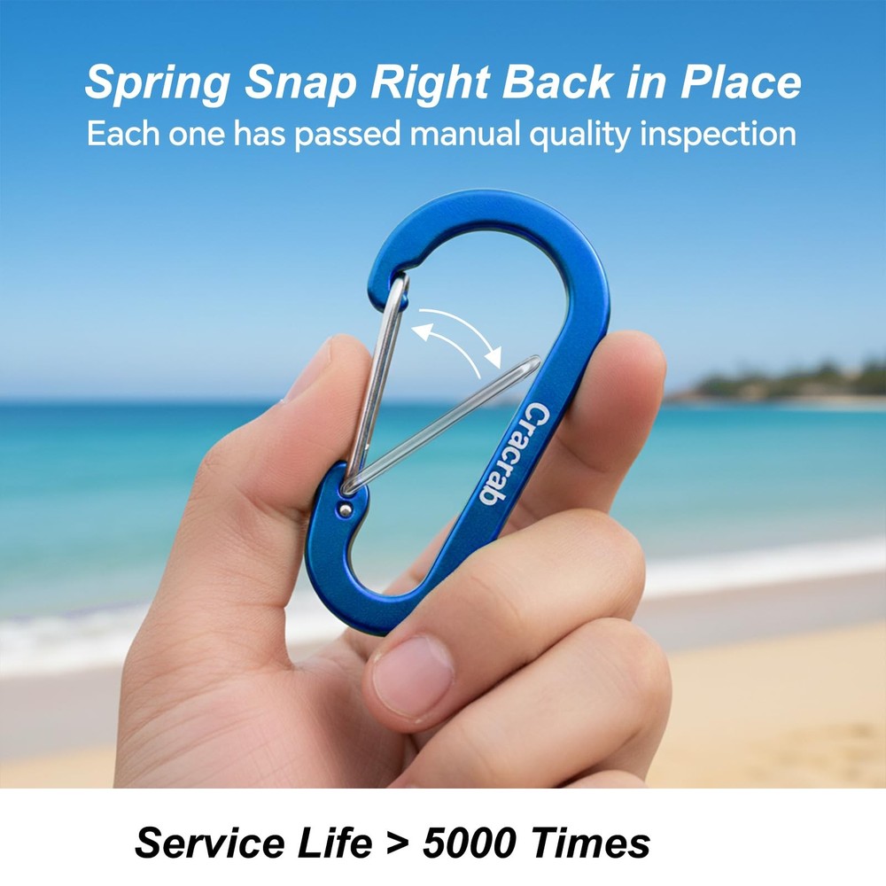 12Pcs Carabiner Small (2"), Medium (2.4"), Large (2.8"), Multiple Colors