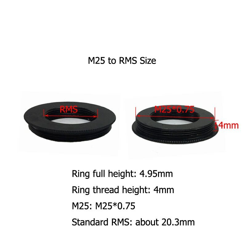 Thread Microscope Objective Lens Adapter Ring M25 M26 M27 M32 to RMS