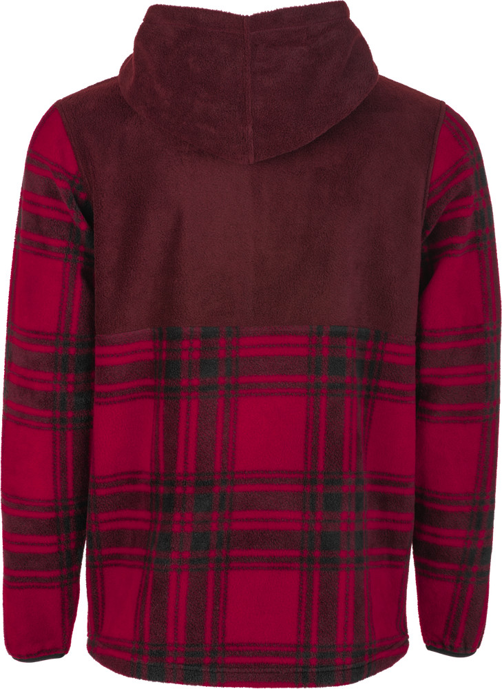 Fly Half Zip Pullover Hoodie Red Plaid 2x