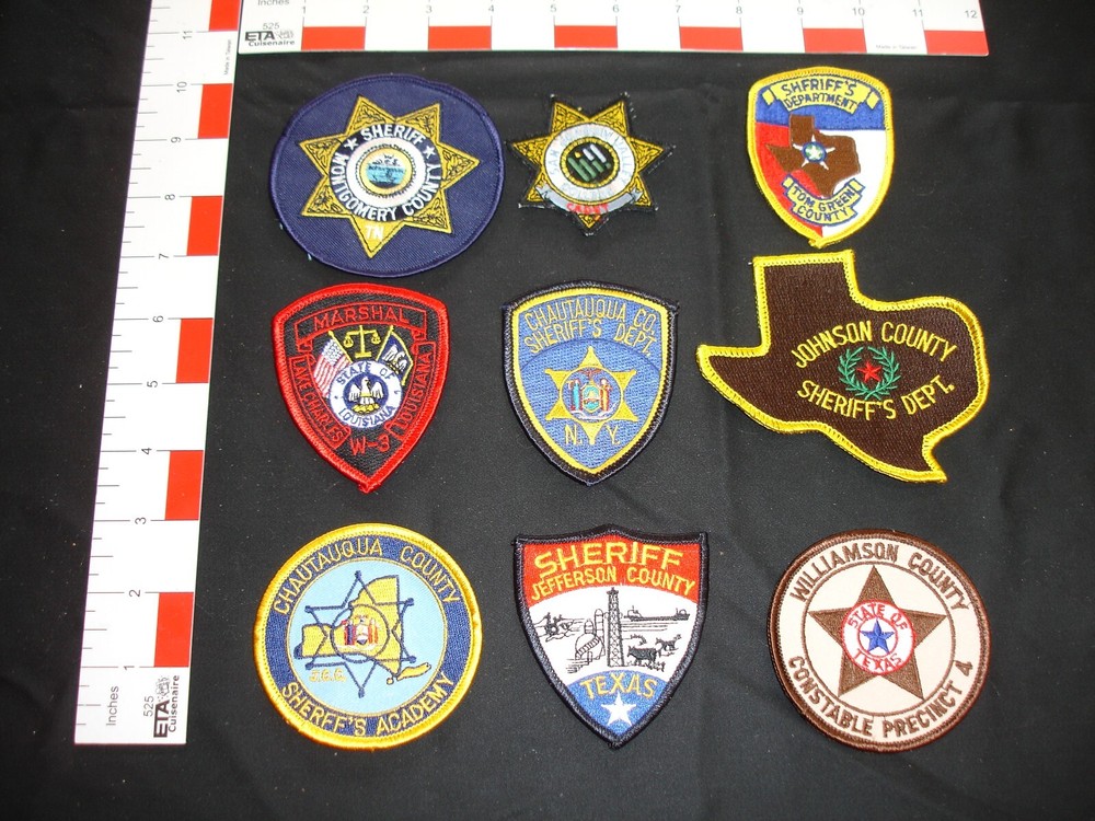 police sheriff security vintage patch set
