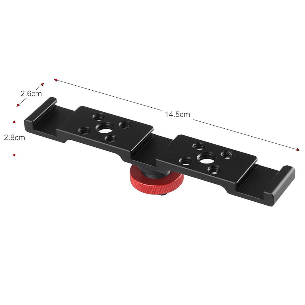 Triple Cold Shoe Mount Plate Bracket for Camera Microphone U2E1