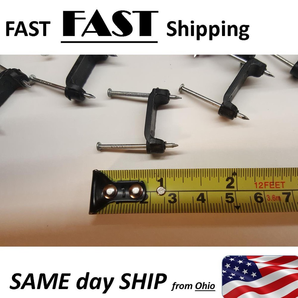 Mounting Clip 1' dual nail cable clip / fastener - 10 PACK