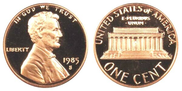 1985 S LINCOLN CENT GEM DCAM PROOF from PROOF Set