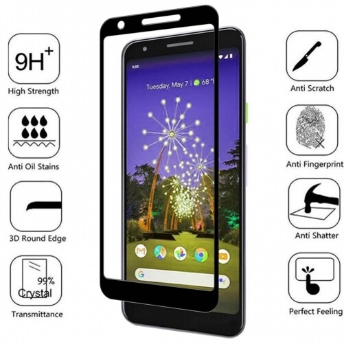 For Google Pixel 3a - Screen Protector Tempered Glass 3D Curved Edge Full Cover