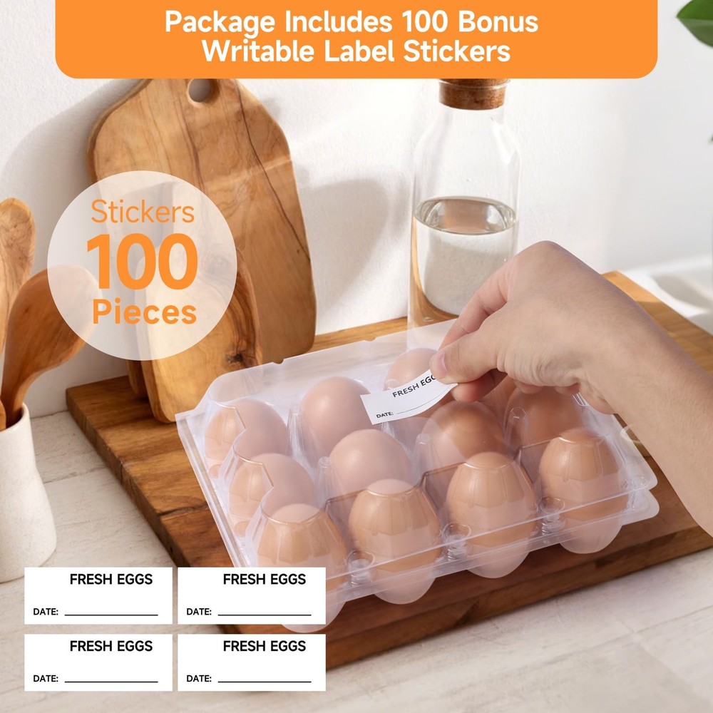 100 Pack 3x4 Plastic Egg Cartons Cheap Bulk 12 Count Clear Reusable & Sturdy