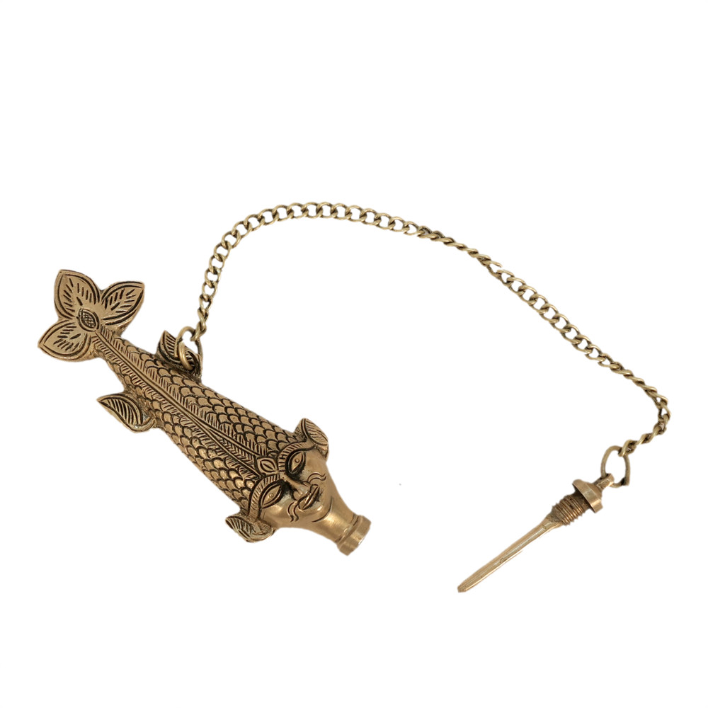 Brass Fish Surmadani – Traditional Kohl Container
