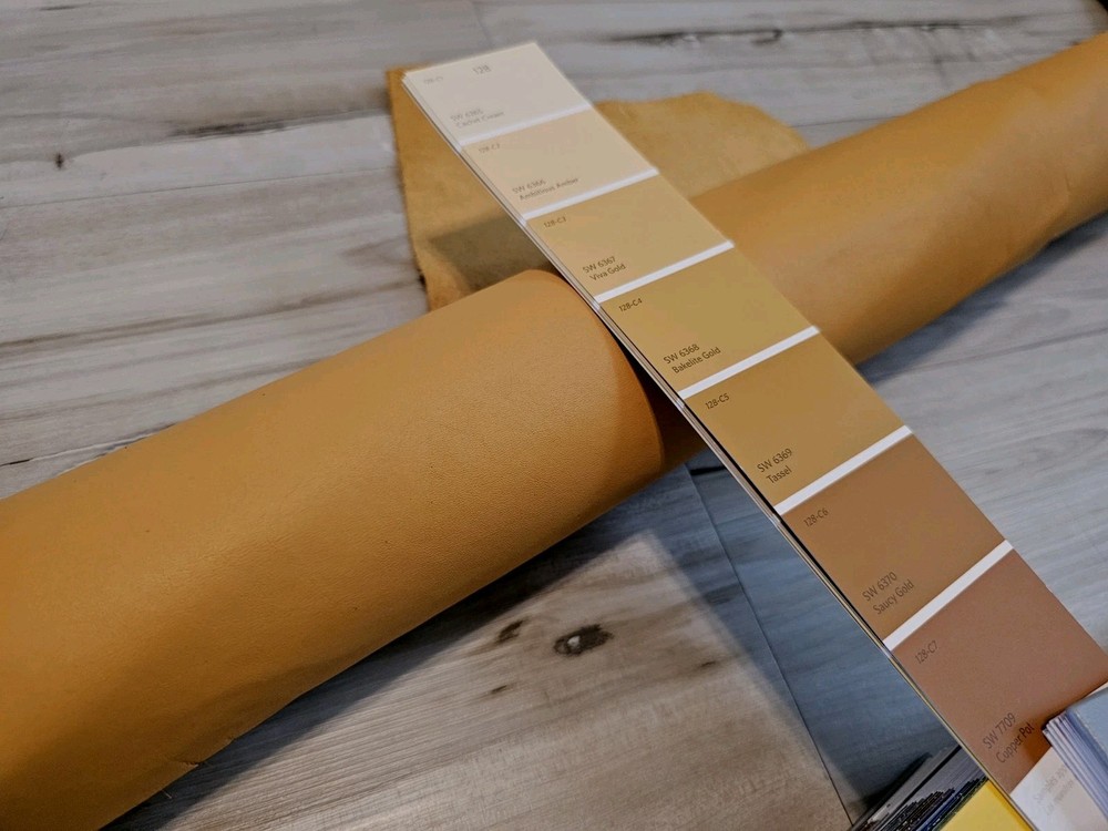 3-4oz BAKELITE GOLD SMOOTH GRAIN LEATHER HIDE PANEL/SHEET/SQUARE 12X12X24 MEDIUM