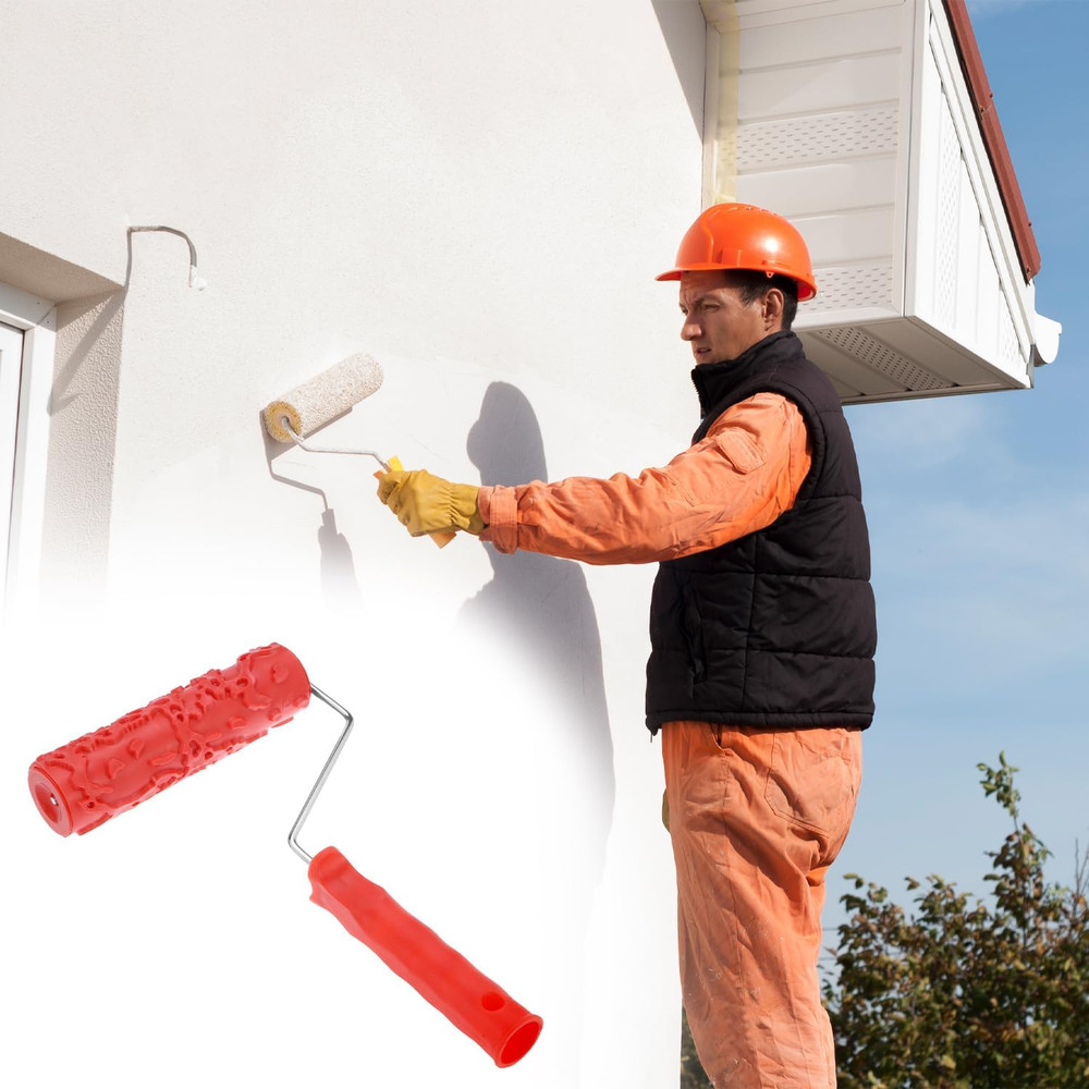 QWORK 7'' Texture Roller Pattern Paint Roller for Wall Decoration with Thick Slu