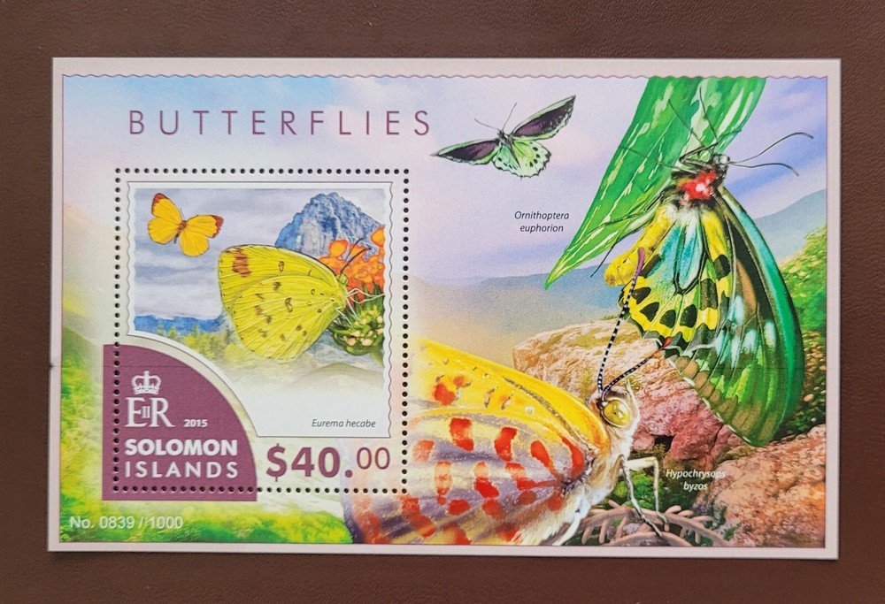 Solomon Island 2015 /  Insects - Butterflies  / 1v ms