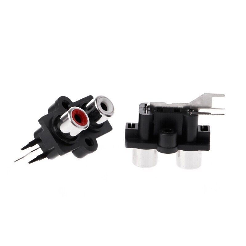 5x Panel PCB Mount 2 Way RCA Female Jack Audio Connector Socket Stereo
